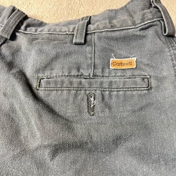 Carhartt Men Vintage Pleated Chino Khaki Pants 34x34 Gray Cotton Comfort B1320LV - Picture 7 of 7